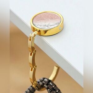 Foldable Metal Handbag Holder/Hook, white Cherry Blossom
